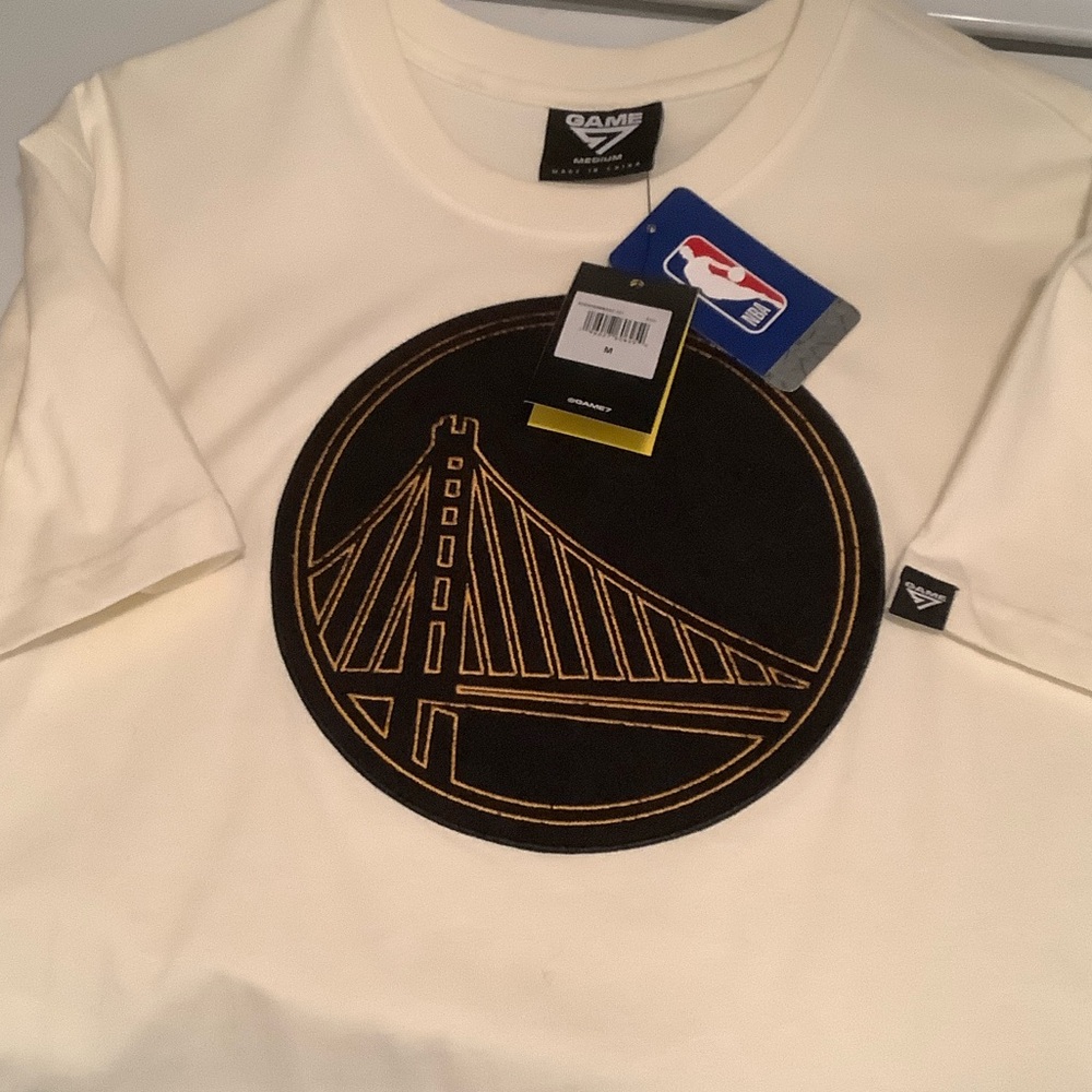 💵NEW💵Game 7 NBA Golden State Warriors off white crew neck cotton Tshirt